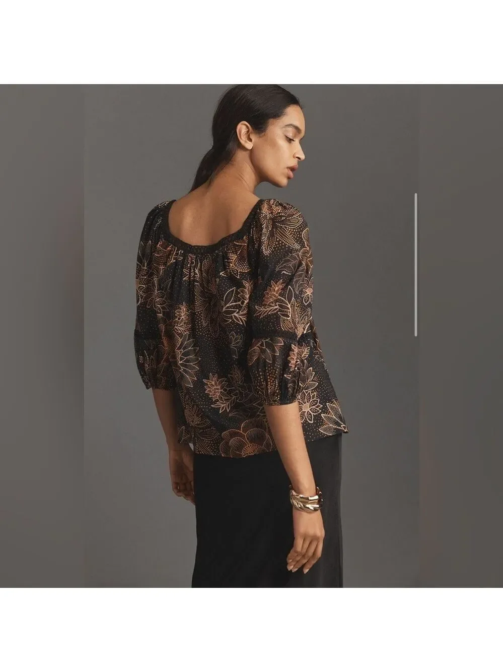 Farm Rio Lace Inset Peasant Blouse - Picture 3 of 9